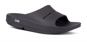 Oofos OOahh Slide Sandal Black | 64905-WTMZ