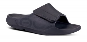 Oofos OOahh Sport Flex Sandal Black | 25480-DMCL