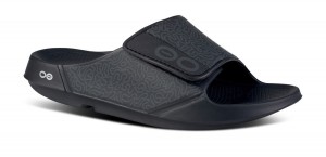 Oofos OOahh Sport Flex Sandal Black | 45867-TQIS