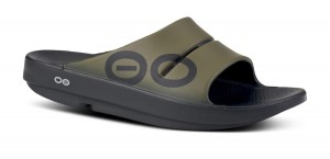 Oofos OOahh Sport Slide Sandal Green | 79503-OCEW