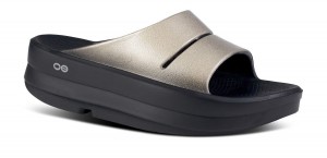 Oofos OOmega OOahh Luxe Sandal Latte | 65130-DOSQ