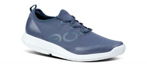 Oofos OOmg Sport LS Low Shoe White / Blue | 67214-XTVR