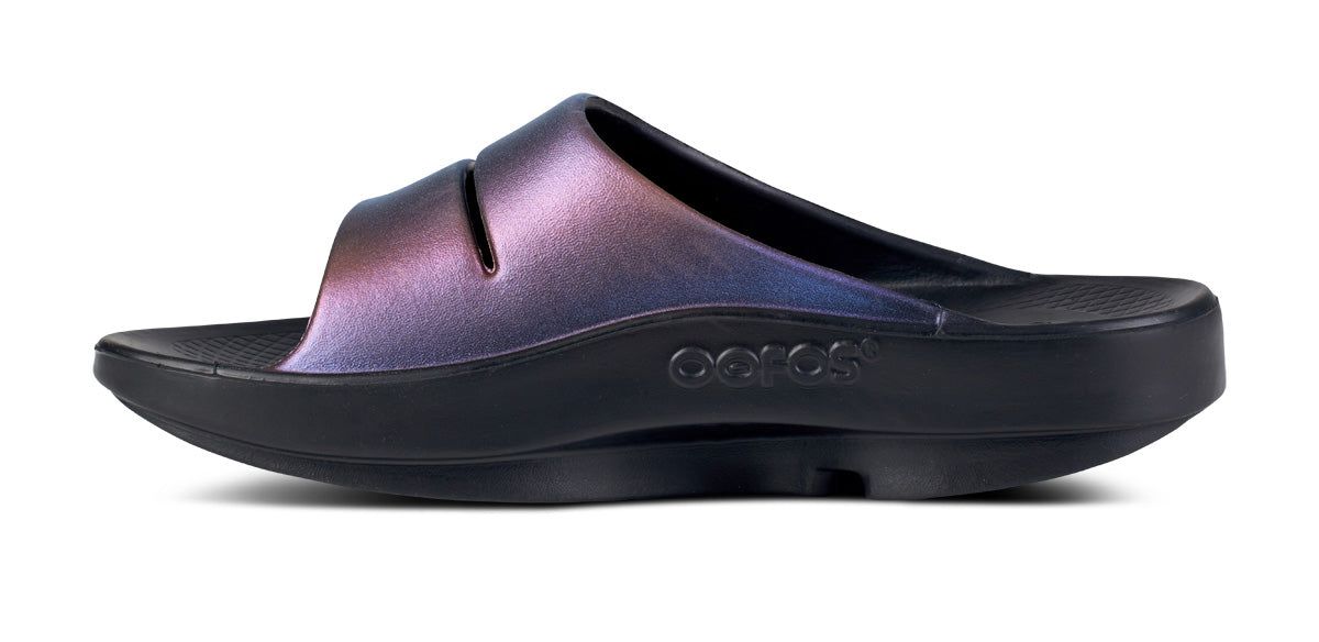 Oofos OOahh Luxe Slide Sandal Midnight Spectre | 83569-HNJU