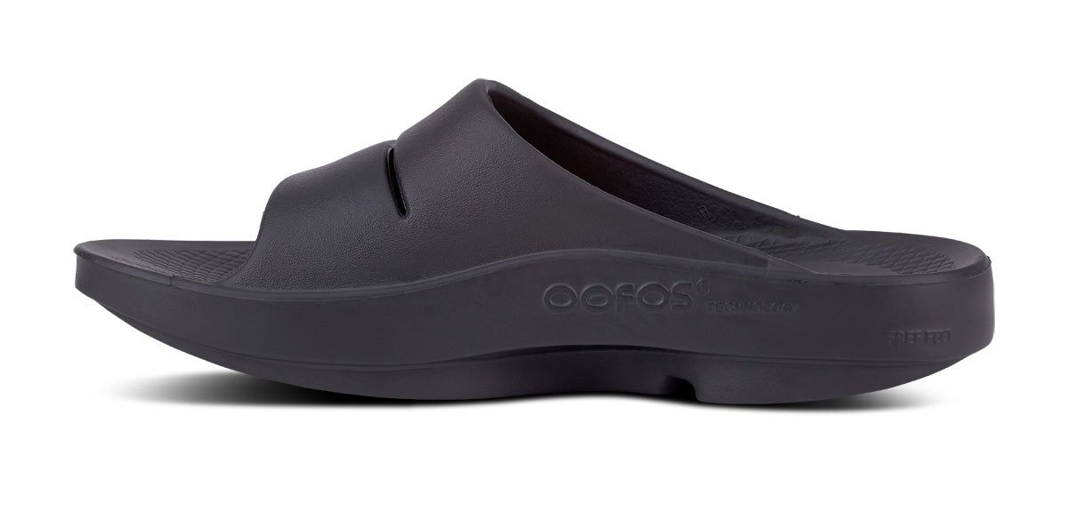 Oofos OOahh Slide Sandal Black | 64905-WTMZ