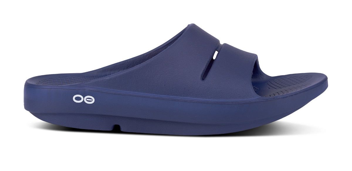 Oofos OOahh Slide Sandal Navy | 16572-NHLU