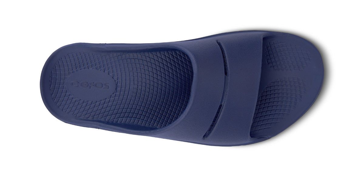 Oofos OOahh Slide Sandal Navy | 16572-NHLU