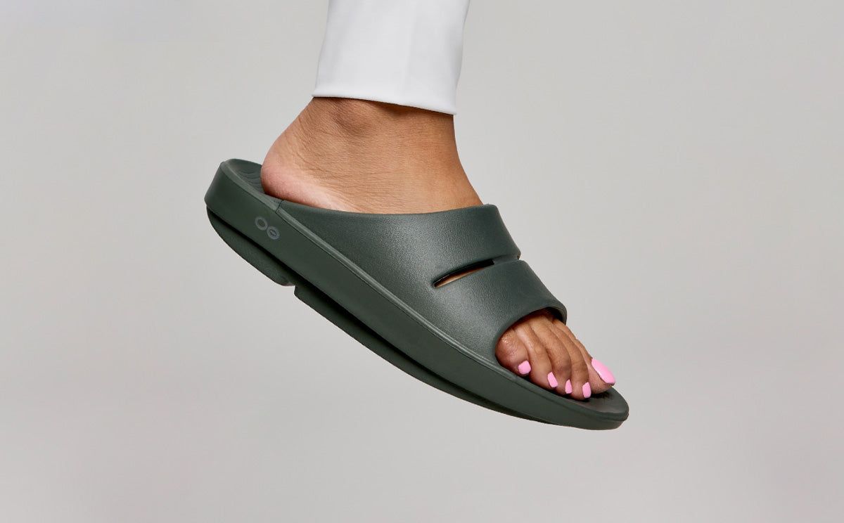 Oofos OOahh Slide Sandal Olive | 97681-BWNM