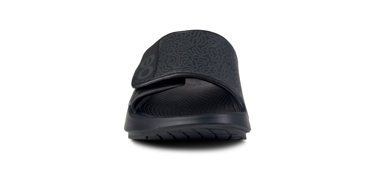 Oofos OOahh Sport Flex Sandal Black | 45867-TQIS