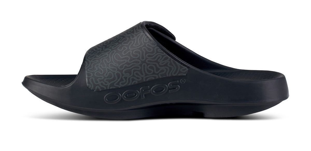 Oofos OOahh Sport Flex Sandal Black | 45867-TQIS