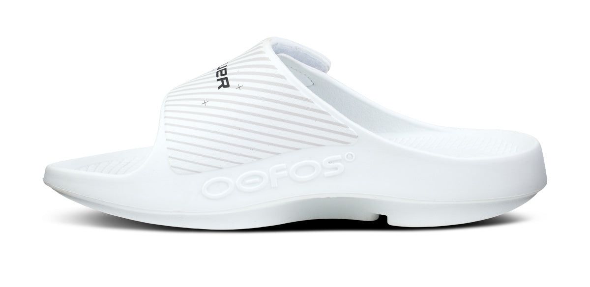 Oofos OOahh Sport Flex Sandal White | 36725-NHYG