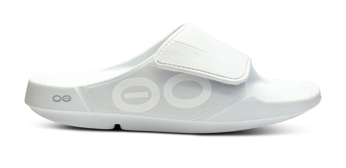 Oofos OOahh Sport Flex Sandal White | 52376-MPUD