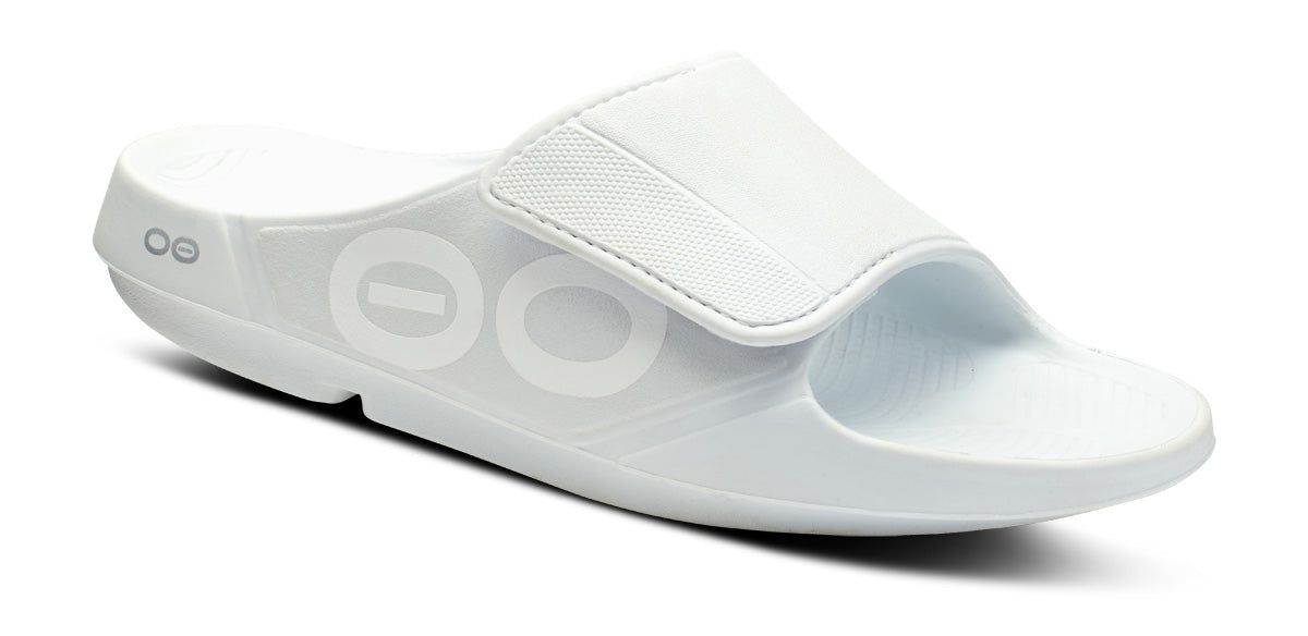 Oofos OOahh Sport Flex Sandal White | 52376-MPUD