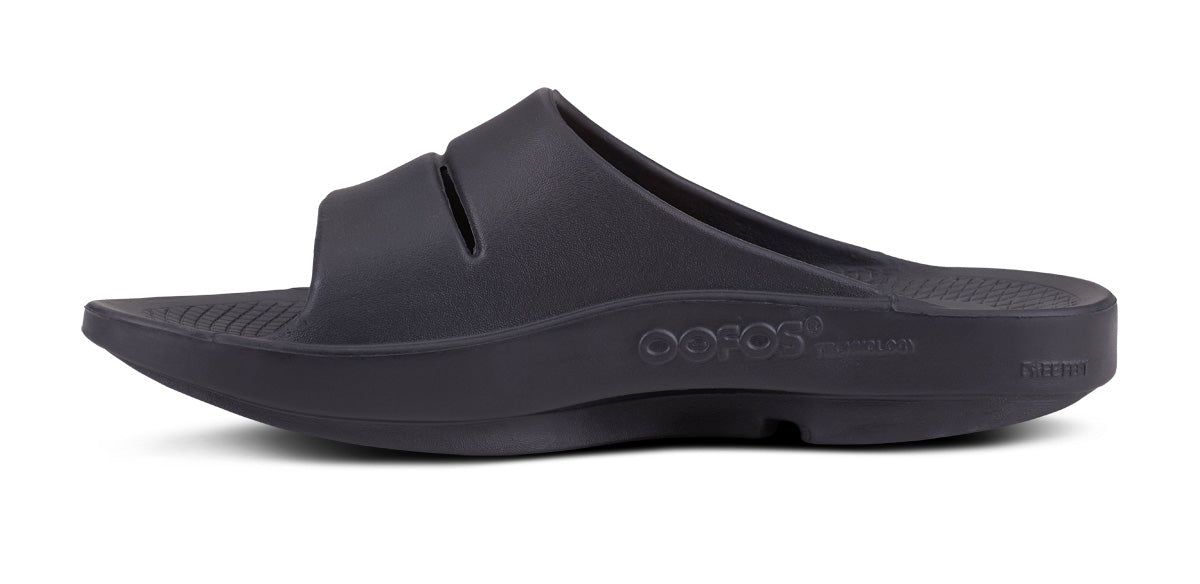 Oofos OOahh Sport Slide Sandal Black | 08721-DCMK