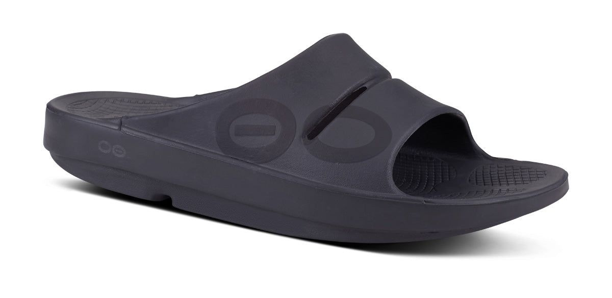 Oofos OOahh Sport Slide Sandal Black | 08721-DCMK