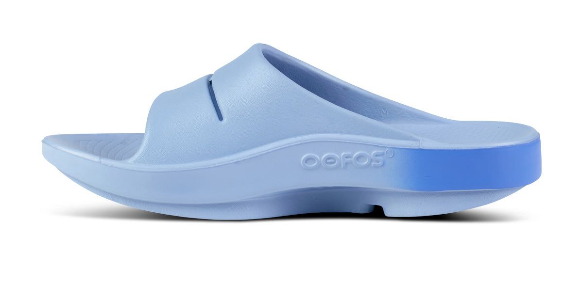 Oofos OOahh Sport Slide Sandal Blue | 41376-HZWR