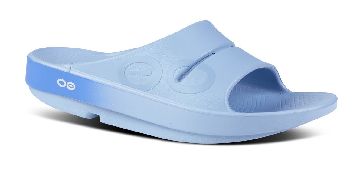 Oofos OOahh Sport Slide Sandal Blue | 41376-HZWR