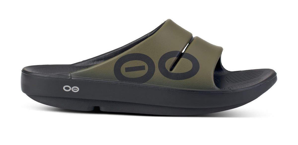 Oofos OOahh Sport Slide Sandal Green | 79503-OCEW