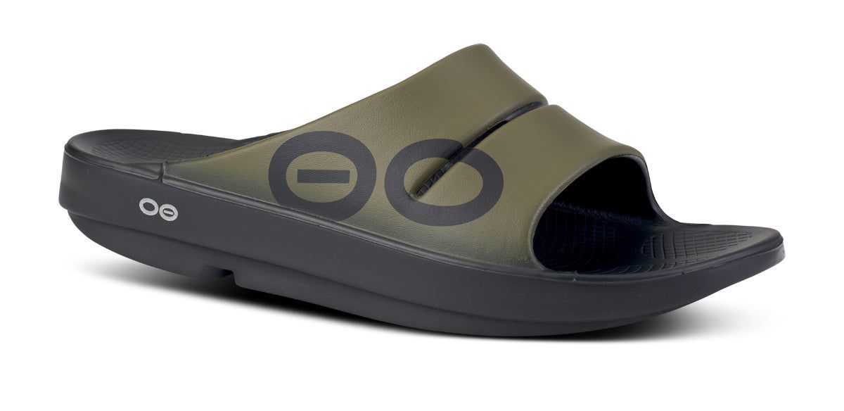 Oofos OOahh Sport Slide Sandal Green | 79503-OCEW