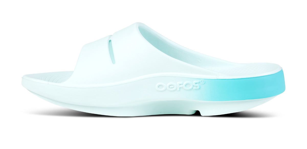 Oofos OOahh Sport Slide Sandal Light Turquoise | 24593-ETFP