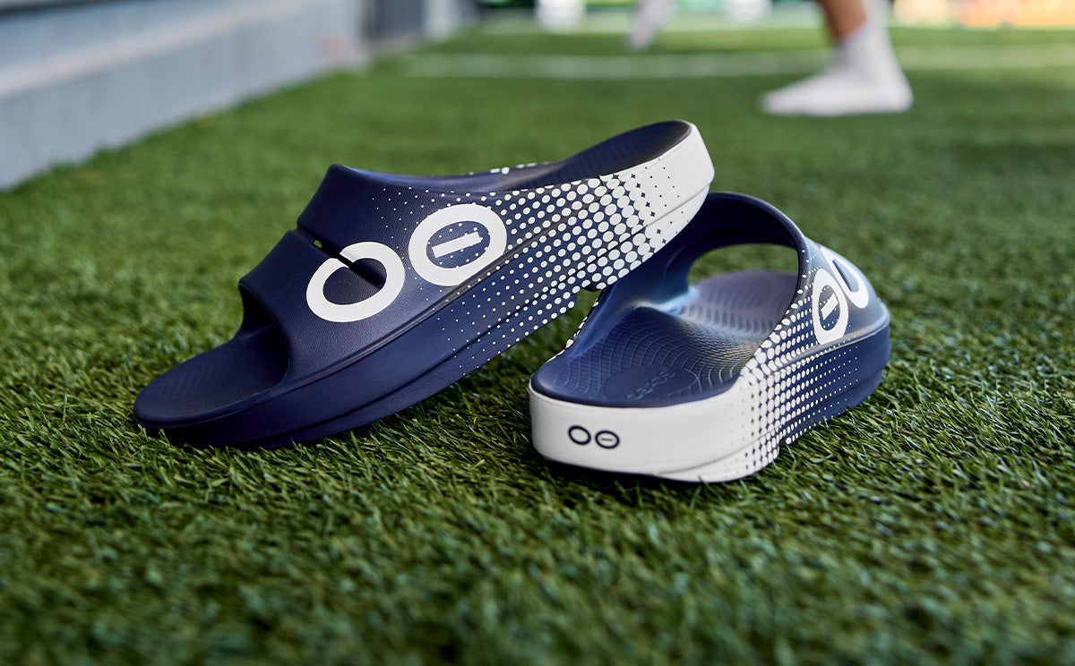 Oofos OOahh Sport Slide Sandal Navy | 21497-BFRI