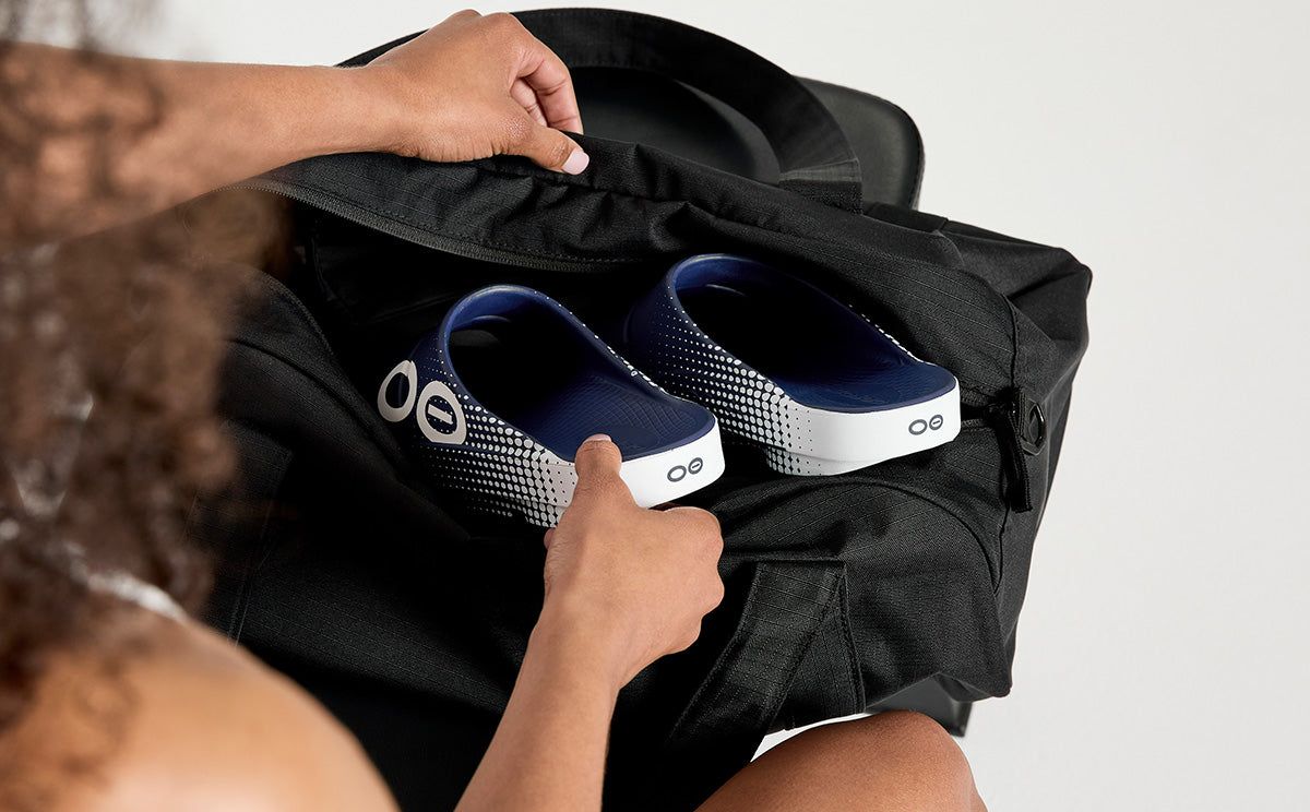 Oofos OOahh Sport Slide Sandal Navy | 21497-BFRI