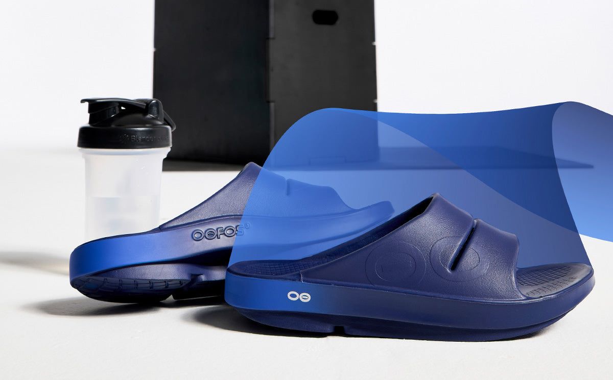 Oofos OOahh Sport Slide Sandal Royal / Navy | 19486-EYGH