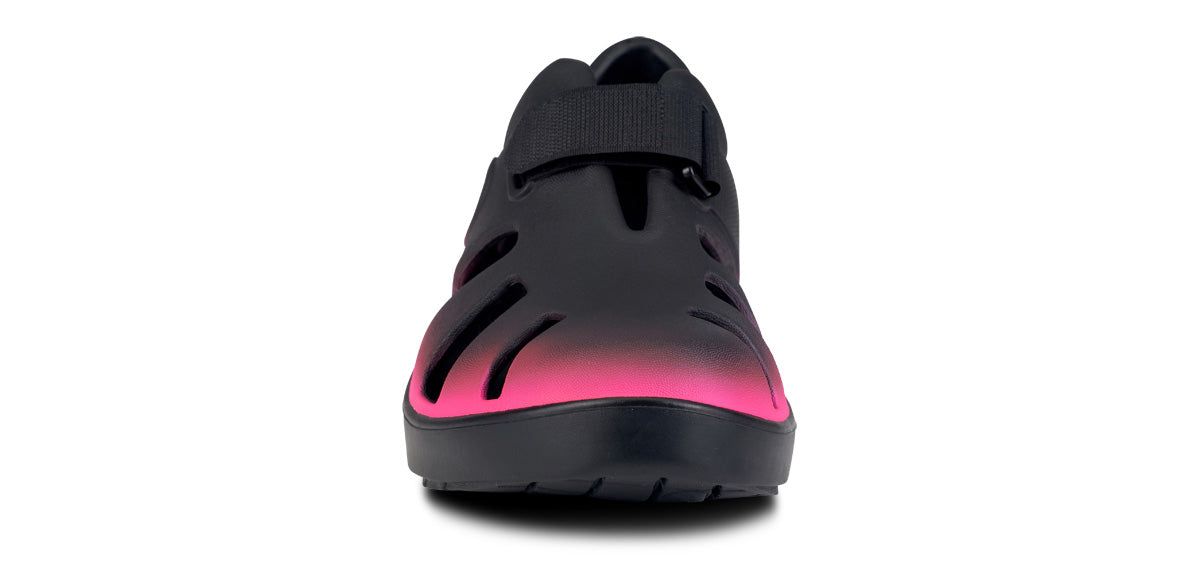 Oofos OOcandoo Sandal Black Pink | 25681-ZNIR