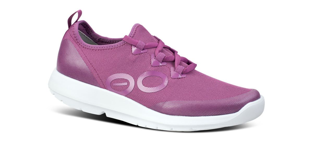 Oofos OOmg Sport LS Low Shoe White / Purple | 82951-MYHE